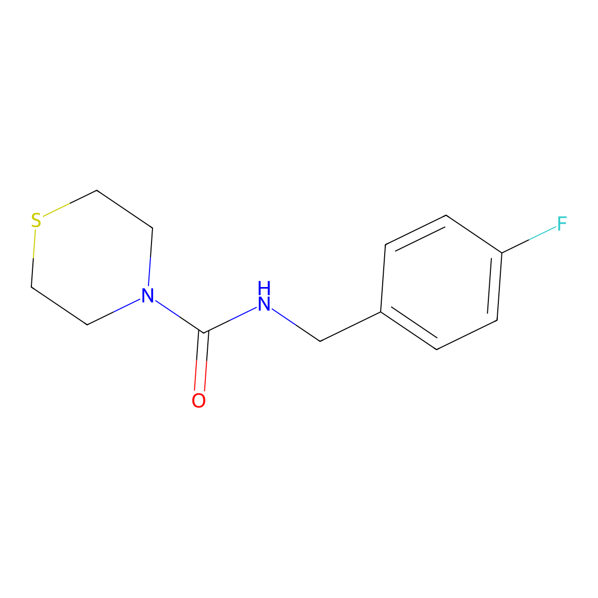 N-[(4-Fluorophenyl)methyl]thiomorpholine-4-carboxamide molecular structure, CAS 2326280-69-5