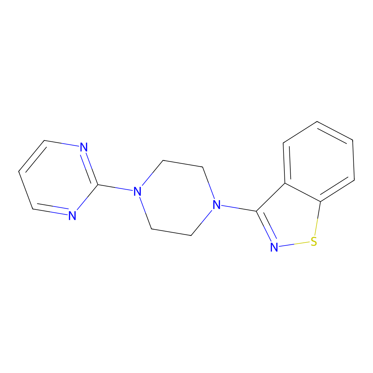 3-[4-(Pyrimidin-2-yl)piperazin-1-yl]-1,2-benzothiazole molecular structure, CAS 2326288-98-4