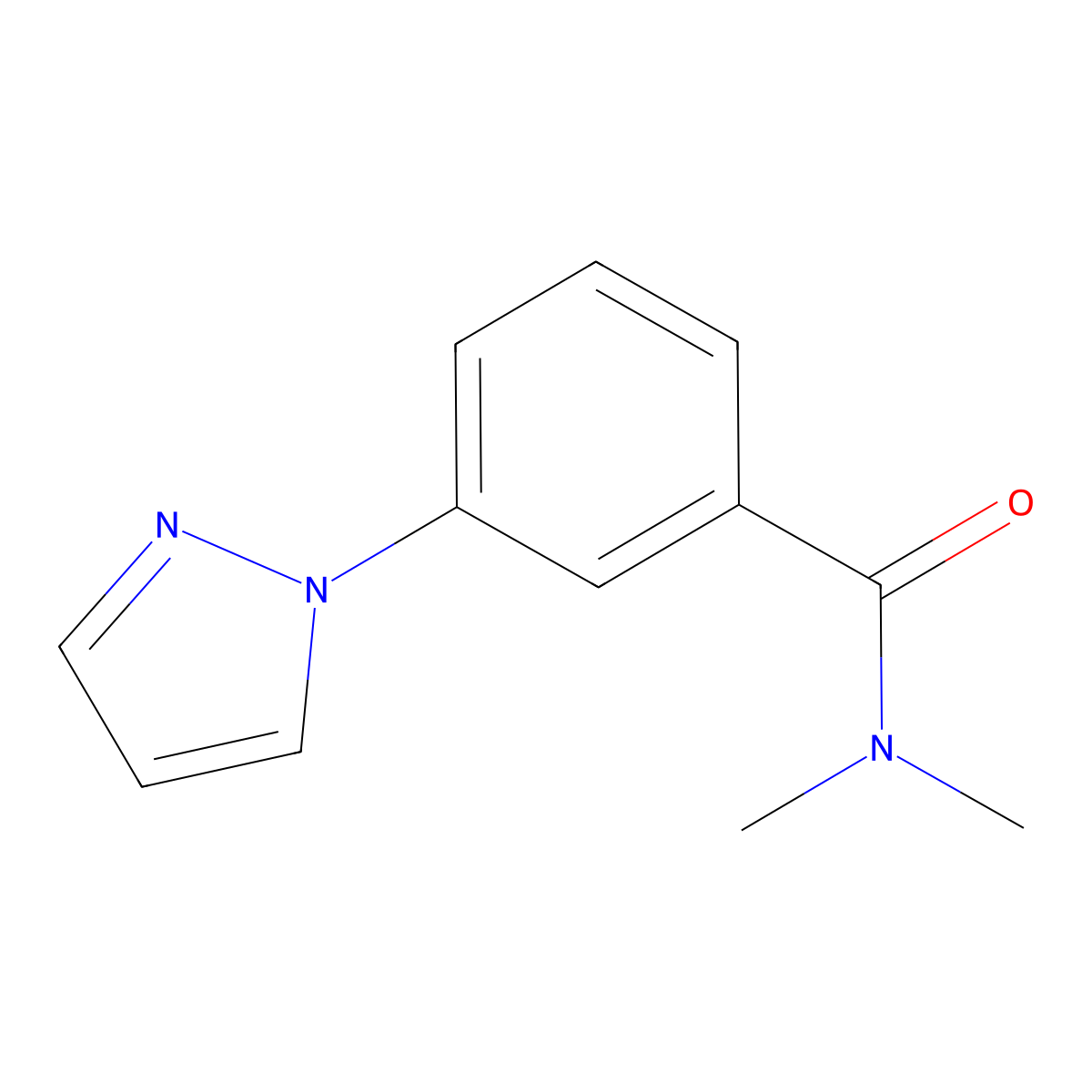 N,N-dimethyl-3-(1H-pyrazol-1-yl)benzamide molecular structure, CAS 2326291-03-4