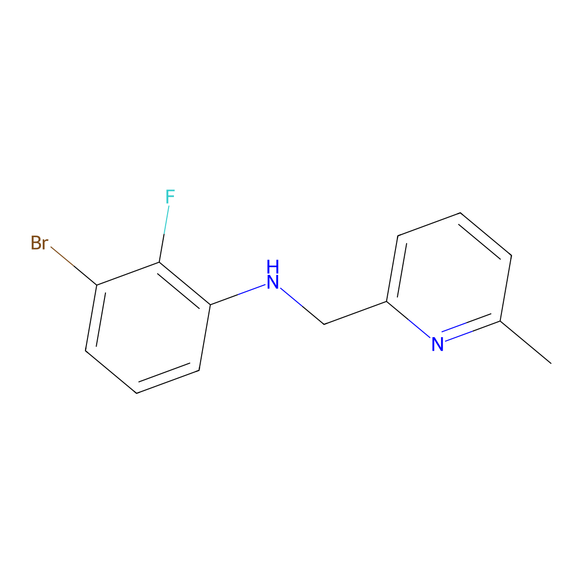 3-bromo-2-fluoro-N-[(6-methylpyridin-2-yl)methyl]aniline molecular structure, CAS 2326293-18-7