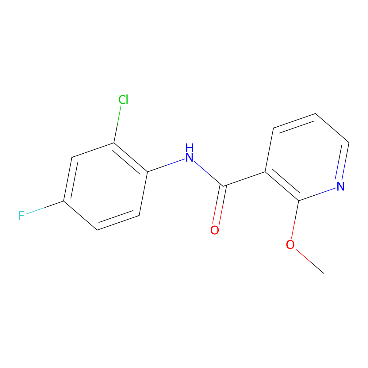 N-(2-chloro-4-fluorophenyl)-2-methoxypyridine-3-carboxamide molecular structure, CAS 2326295-37-6