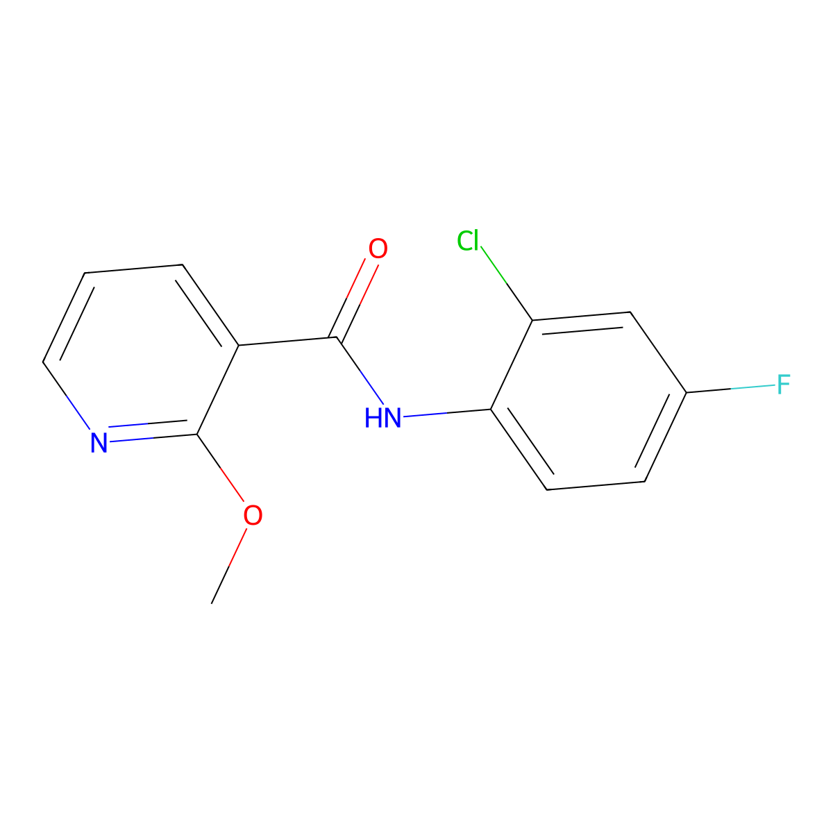 N-(2-chloro-4-fluorophenyl)-2-methoxypyridine-3-carboxamide molecular structure, CAS 2326295-37-6