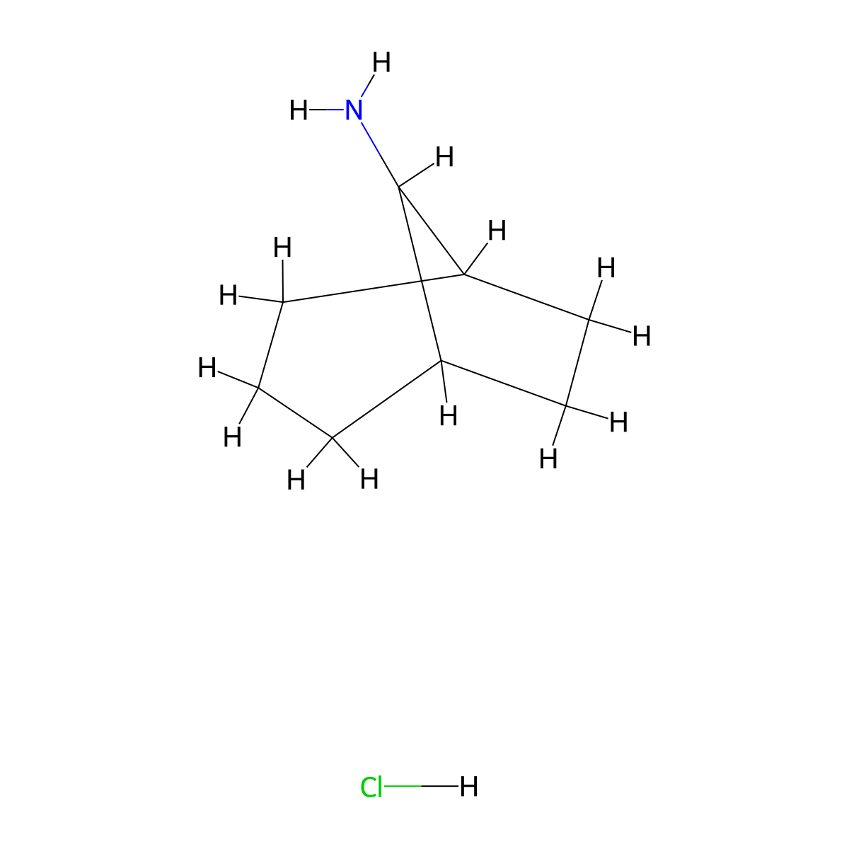 Bicyclo(3.2.1)octan-8-amine hydrochloride molecular structure, CAS 23263-50-5