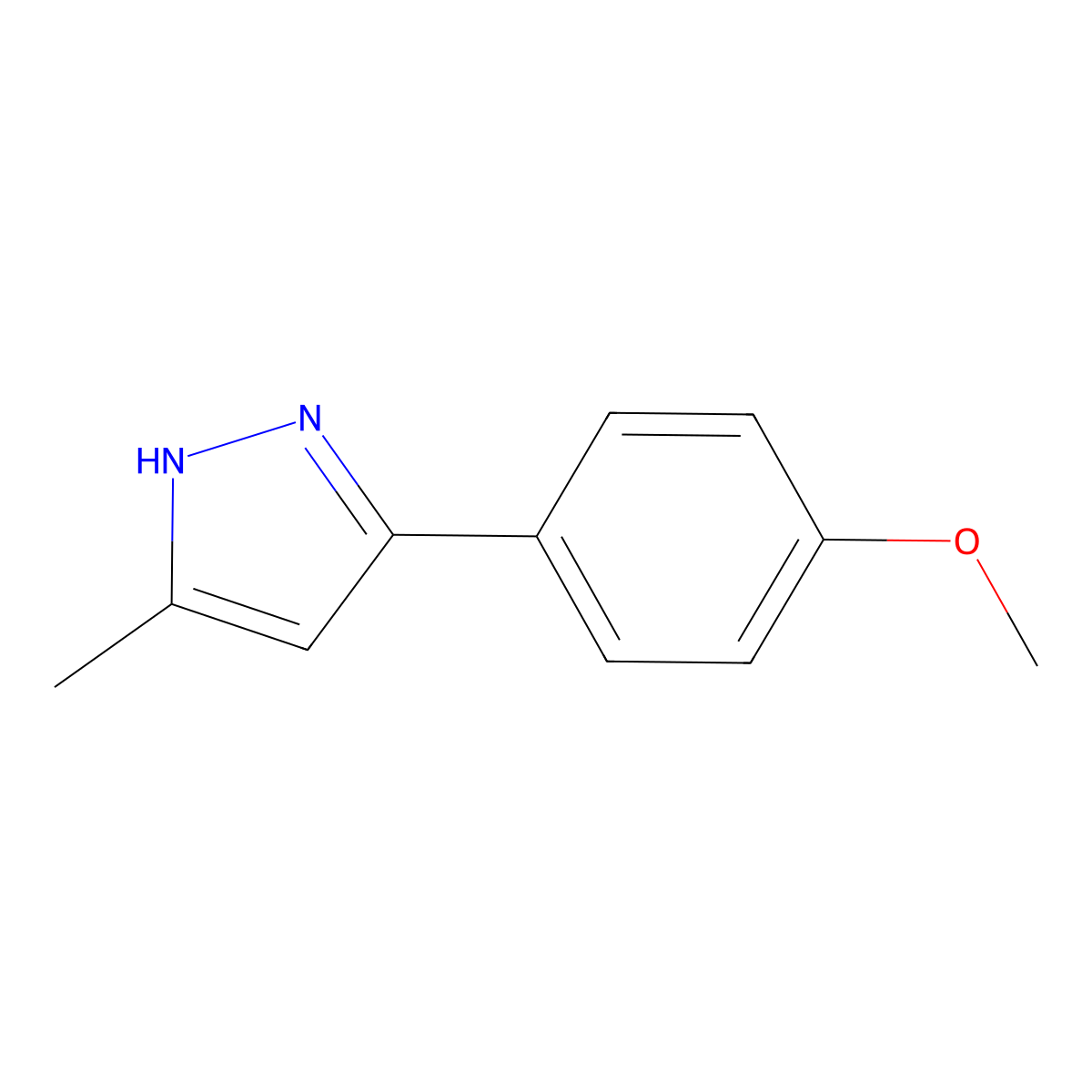 3-(4-methoxyphenyl)-5-methyl-1H-pyrazole molecular structure, CAS 23263-96-9