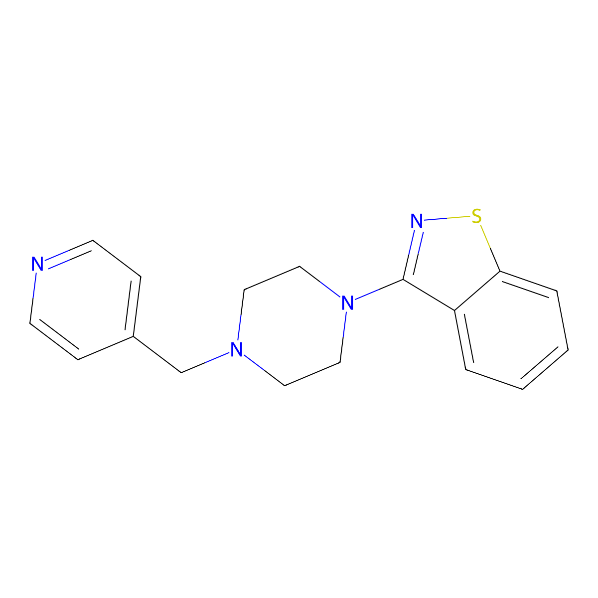 3-{4-[(Pyridin-4-yl)methyl]piperazin-1-yl}-1,2-benzothiazole molecular structure, CAS 2326300-94-9