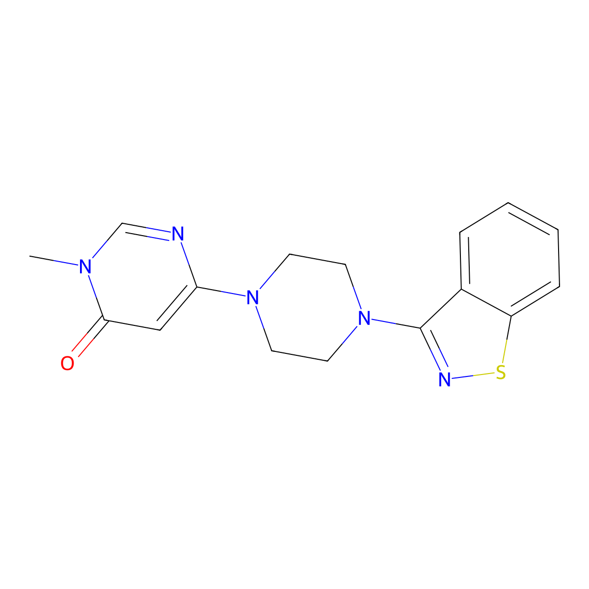6-[4-(1,2-Benzothiazol-3-yl)piperazin-1-yl]-3-methyl-3,4-dihydropyrimidin-4-one molecular structure, CAS 2326304-95-2