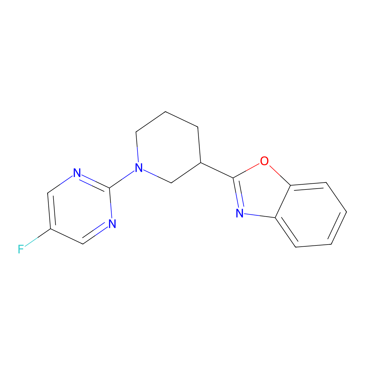 2-[1-(5-Fluoropyrimidin-2-yl)piperidin-3-yl]-1,3-benzoxazole molecular structure, CAS 2326305-60-4