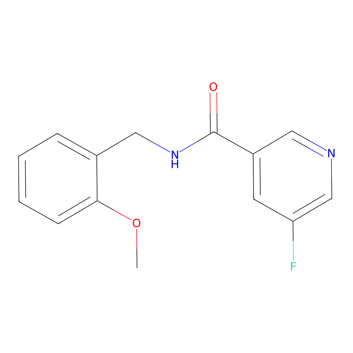 5-fluoro-N-[(2-methoxyphenyl)methyl]pyridine-3-carboxamide molecular structure, CAS 2326307-64-4