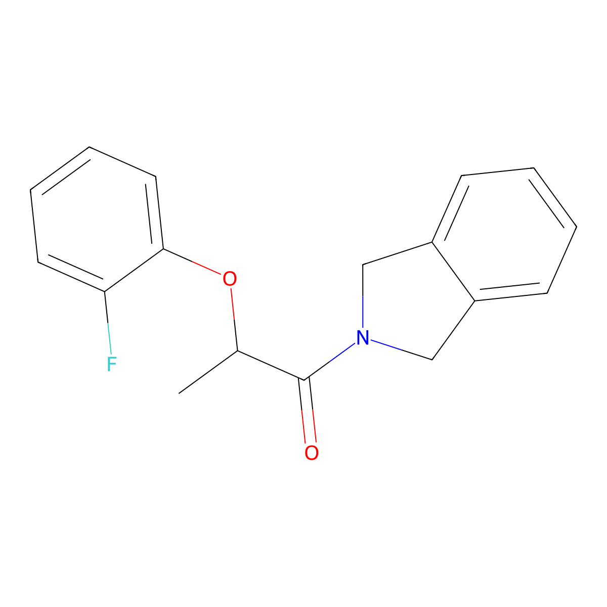 1-(2,3-dihydro-1H-isoindol-2-yl)-2-(2-fluorophenoxy)propan-1-one molecular structure, CAS 2326308-47-6