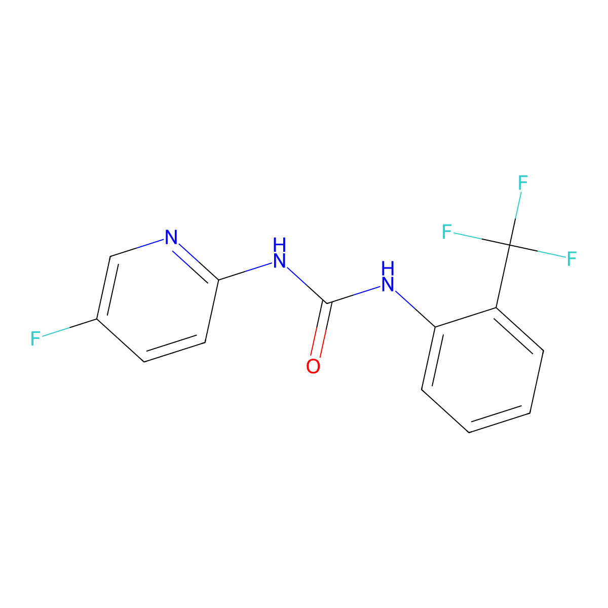3-(5-Fluoropyridin-2-yl)-1-[2-(trifluoromethyl)phenyl]urea molecular structure, CAS 2326315-43-7