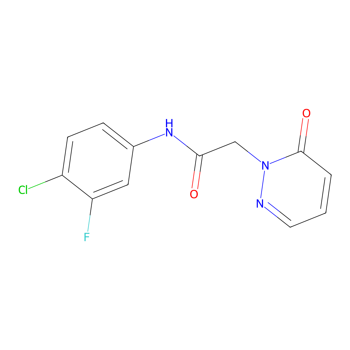 N-(4-chloro-3-fluorophenyl)-2-(6-oxo-1,6-dihydropyridazin-1-yl)acetamide molecular structure, CAS 2326323-40-2