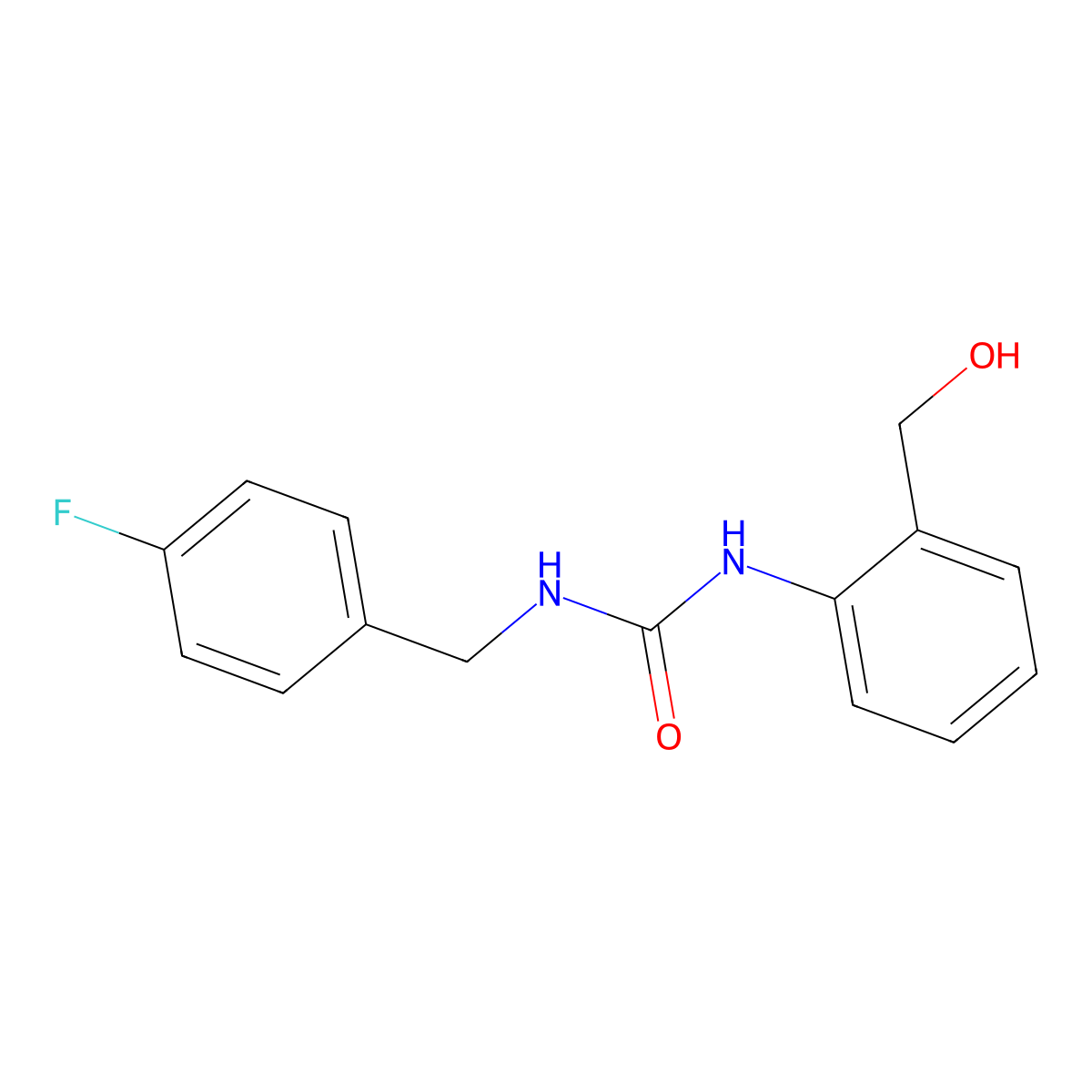 1-[(4-Fluorophenyl)methyl]-3-[2-(hydroxymethyl)phenyl]urea molecular structure, CAS 2326326-62-7