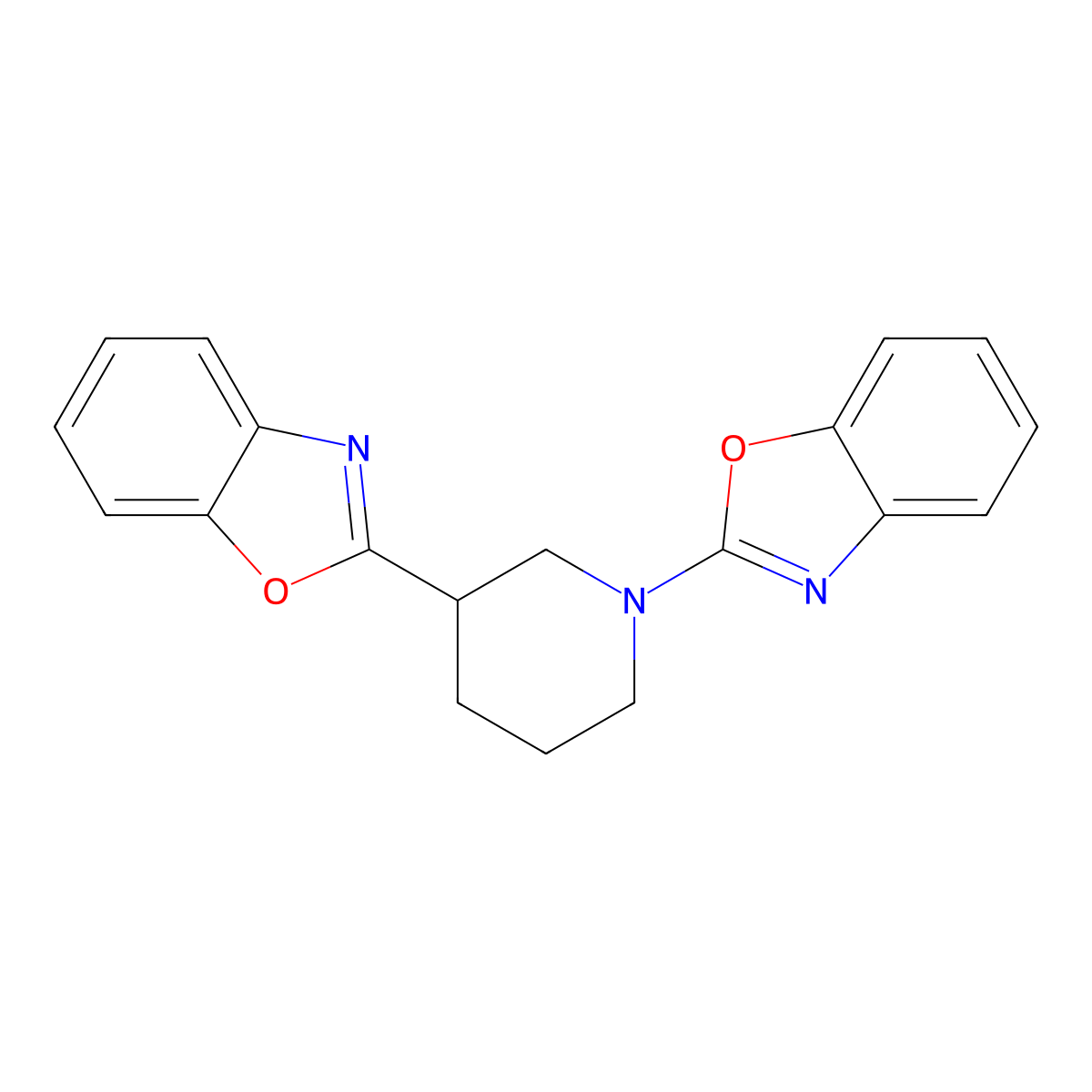 2-[1-(1,3-Benzoxazol-2-yl)piperidin-3-yl]-1,3-benzoxazole molecular structure, CAS 2326343-47-7
