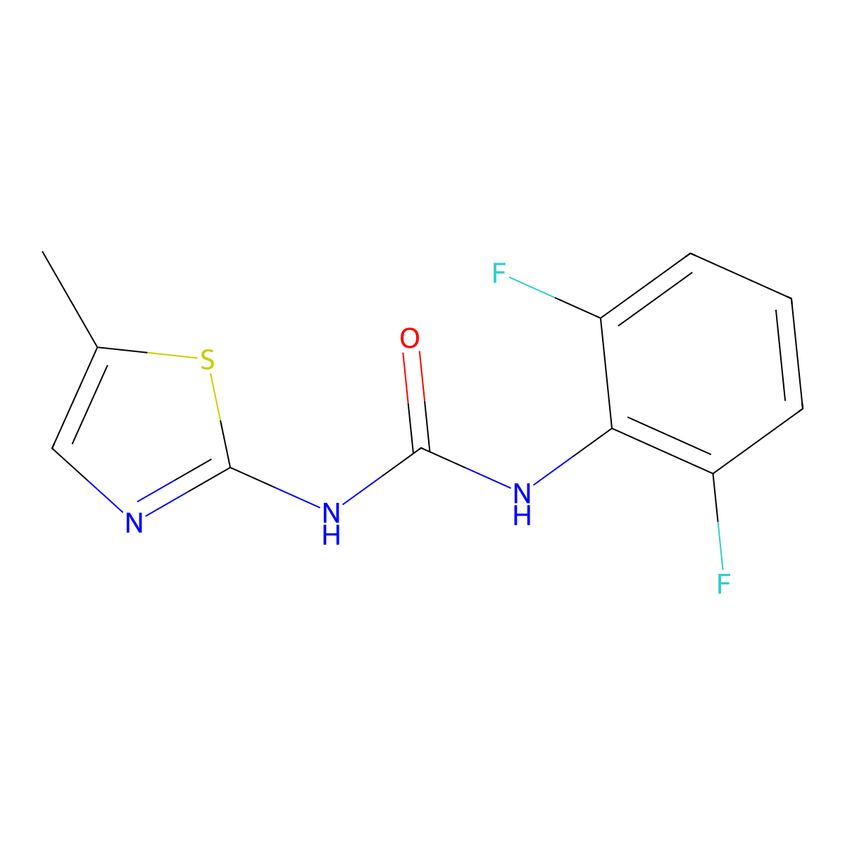 1-(2,6-Difluorophenyl)-3-(5-methyl-1,3-thiazol-2-yl)urea molecular structure, CAS 2326355-92-2