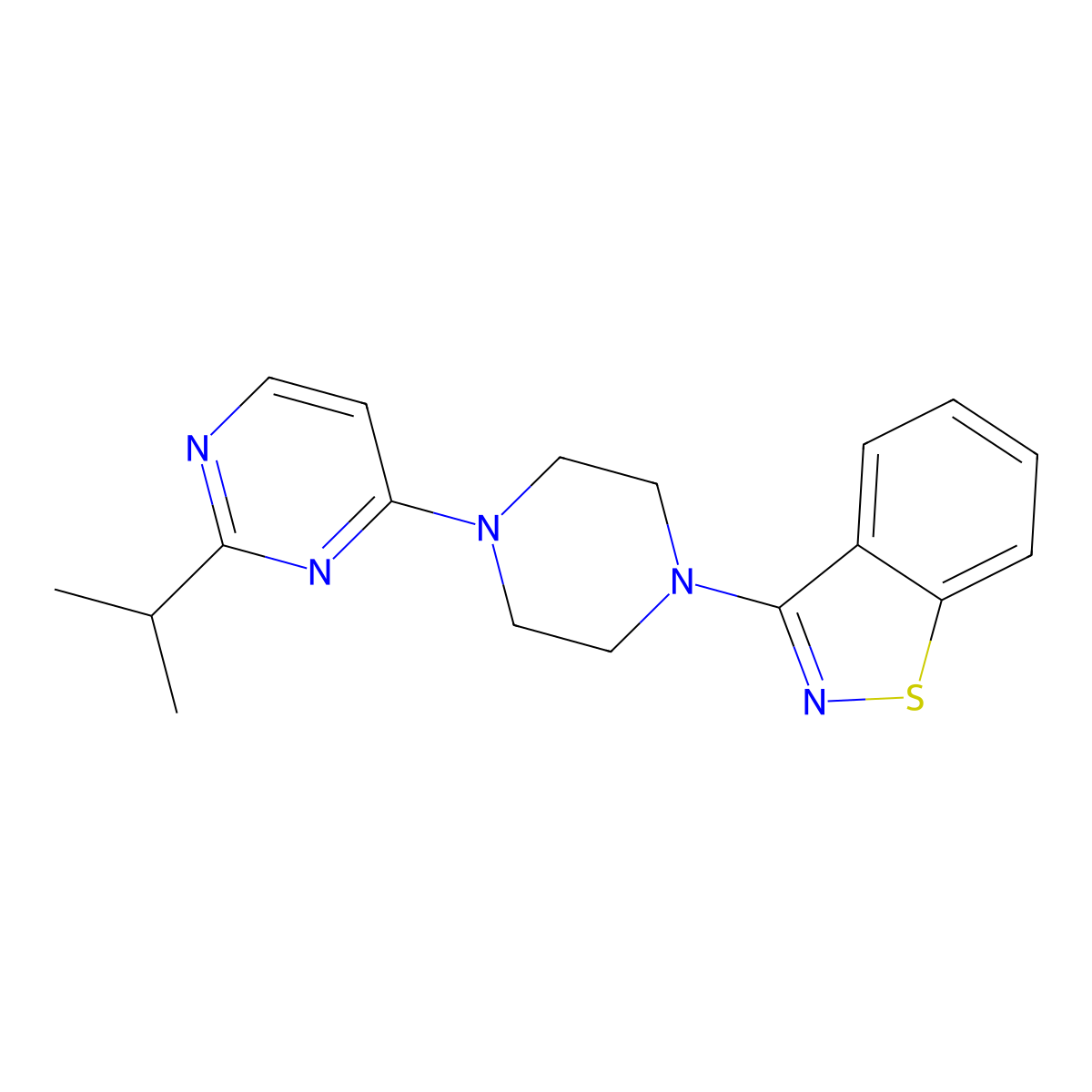 3-{4-[2-(Propan-2-yl)pyrimidin-4-yl]piperazin-1-yl}-1,2-benzothiazole molecular structure, CAS 2326360-87-4