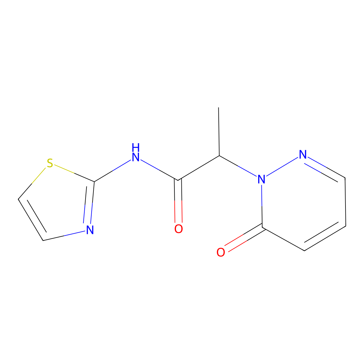 2-(6-oxo-1,6-dihydropyridazin-1-yl)-N-(1,3-thiazol-2-yl)propanamide molecular structure, CAS 2326373-92-4