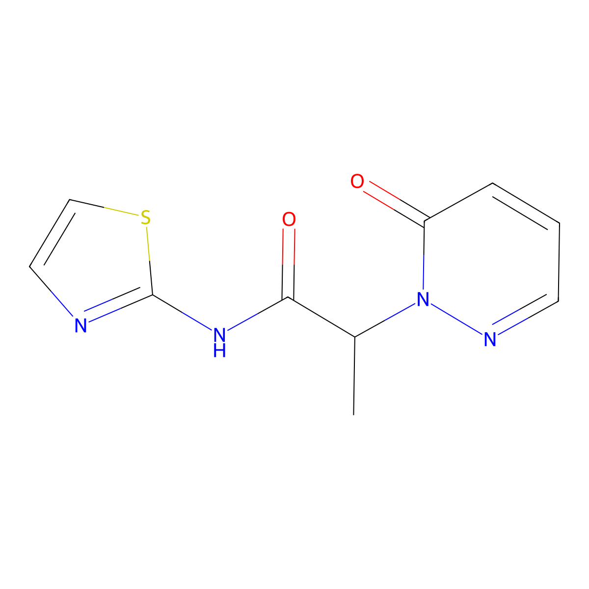 2-(6-oxo-1,6-dihydropyridazin-1-yl)-N-(1,3-thiazol-2-yl)propanamide molecular structure, CAS 2326373-92-4