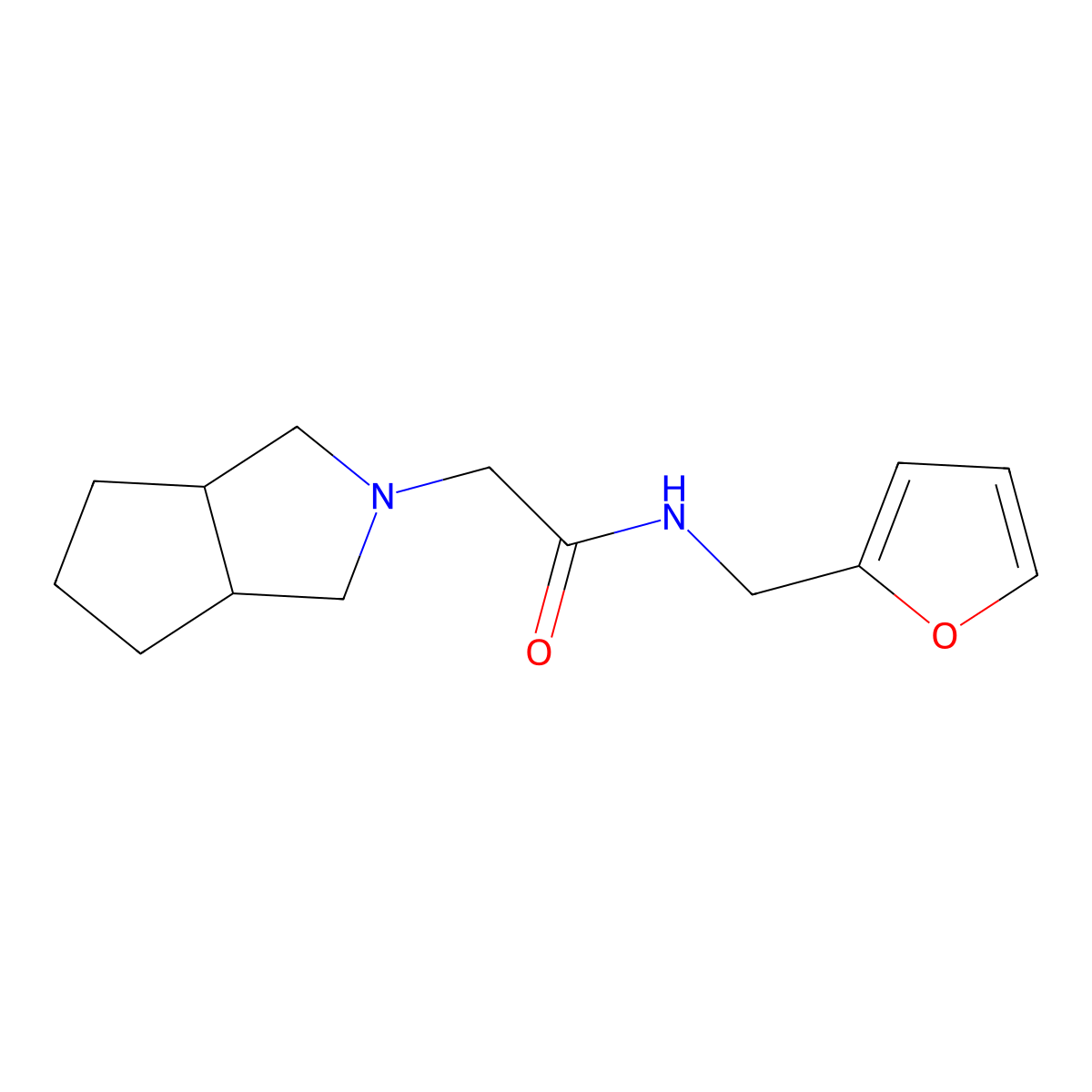 N-[(furan-2-yl)methyl]-2-{octahydrocyclopenta[c]pyrrol-2-yl}acetamide molecular structure, CAS 2326384-42-1