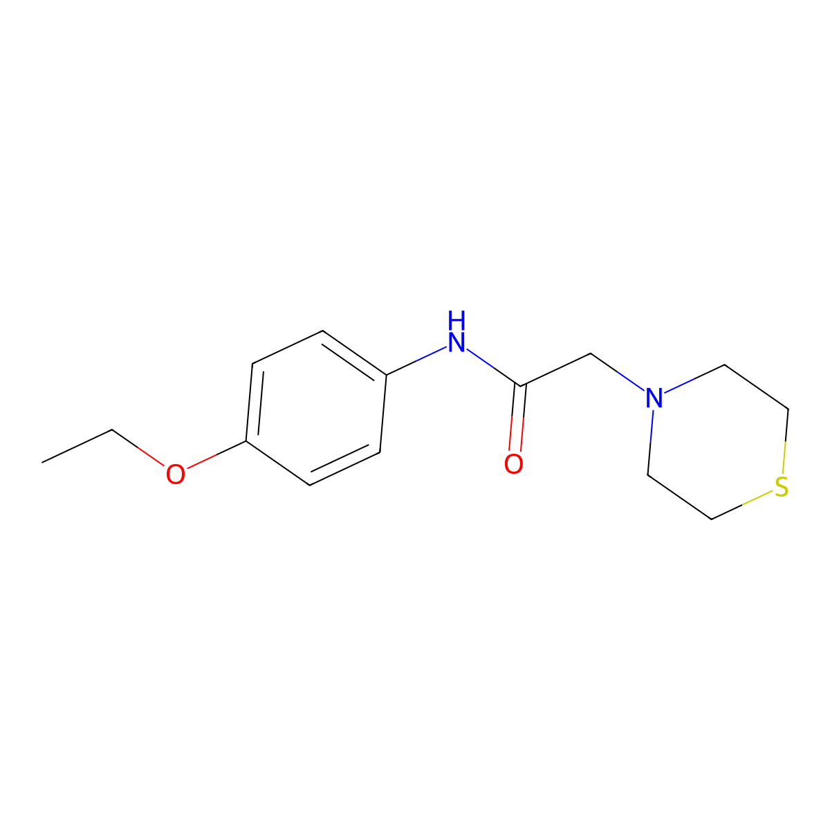 N-(4-ethoxyphenyl)-2-thiomorpholin-4-ylacetamide molecular structure, CAS 2326393-43-3