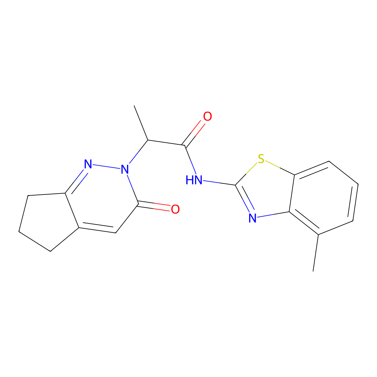 N-(4-methyl-1,3-benzothiazol-2-yl)-2-{3-oxo-2H,3H,5H,6H,7H-cyclopenta[c]pyridazin-2-yl}propanamide molecular structure, CAS 2326401-16-3