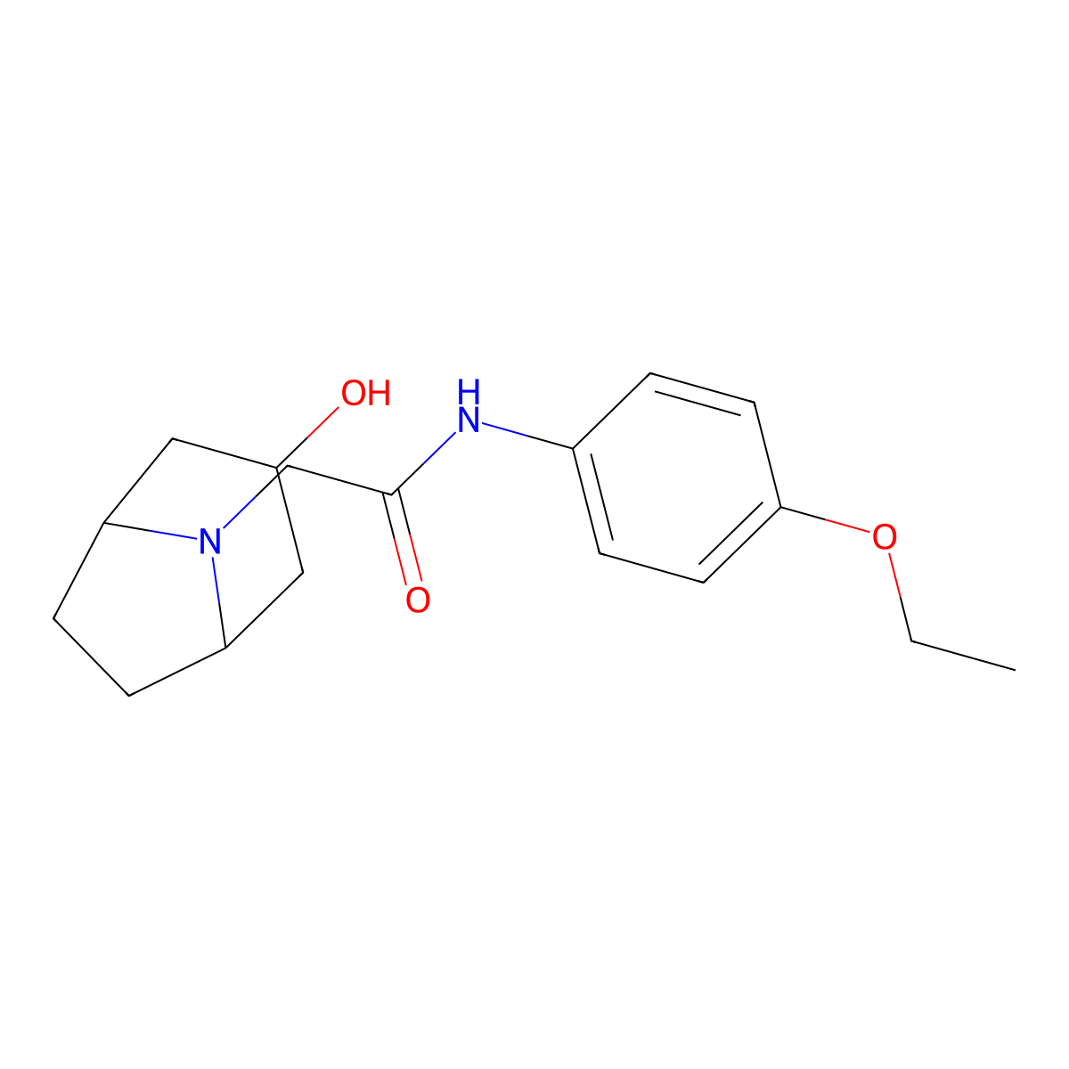 N-(4-ethoxyphenyl)-2-{3-hydroxy-8-azabicyclo[3.2.1]octan-8-yl}acetamide molecular structure, CAS 2326411-28-1