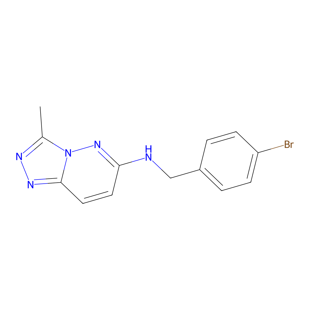 N-[(4-bromophenyl)methyl]-3-methyl-[1,2,4]triazolo[4,3-b]pyridazin-6-amine molecular structure, CAS 2326412-55-7