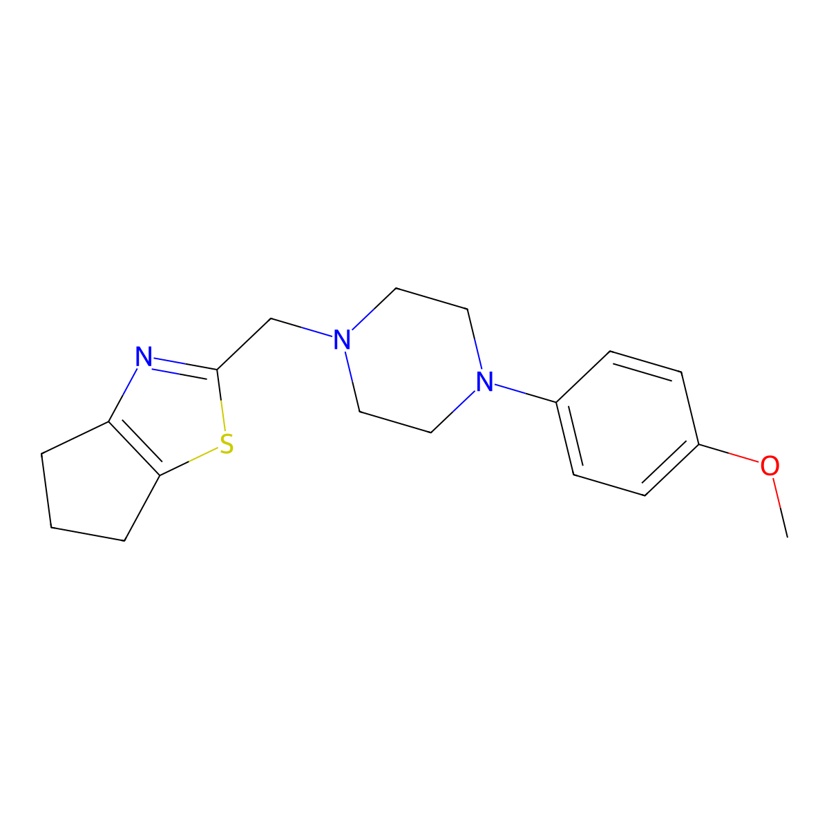 1-({4H,5H,6H-cyclopenta[d][1,3]thiazol-2-yl}methyl)-4-(4-methoxyphenyl)piperazine molecular structure, CAS 2326412-68-2