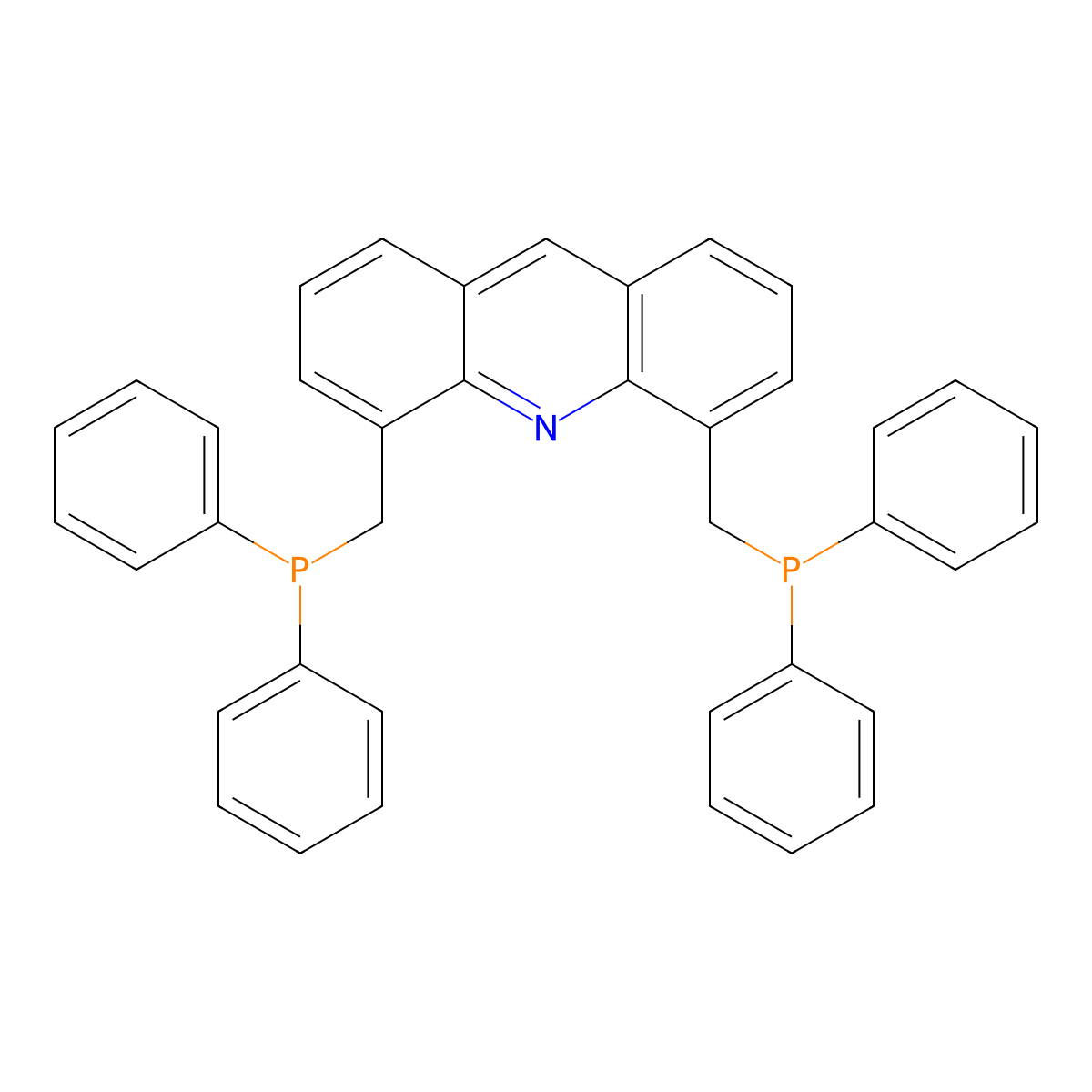 (4,5-Bis(diphenylphosphinomethyl)acridine) molecular structure, CAS 2326425-52-7