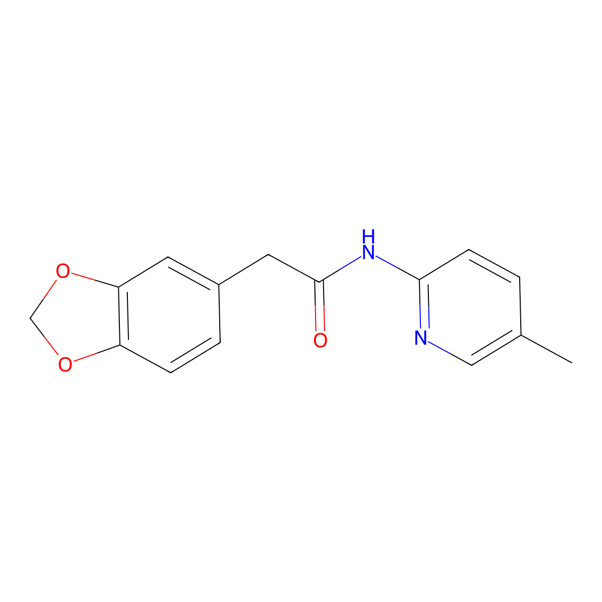 N-(5-Methyl-2-pyridinyl)-1,3-benzodioxole-5-acetamide molecular structure, CAS 2326431-68-7