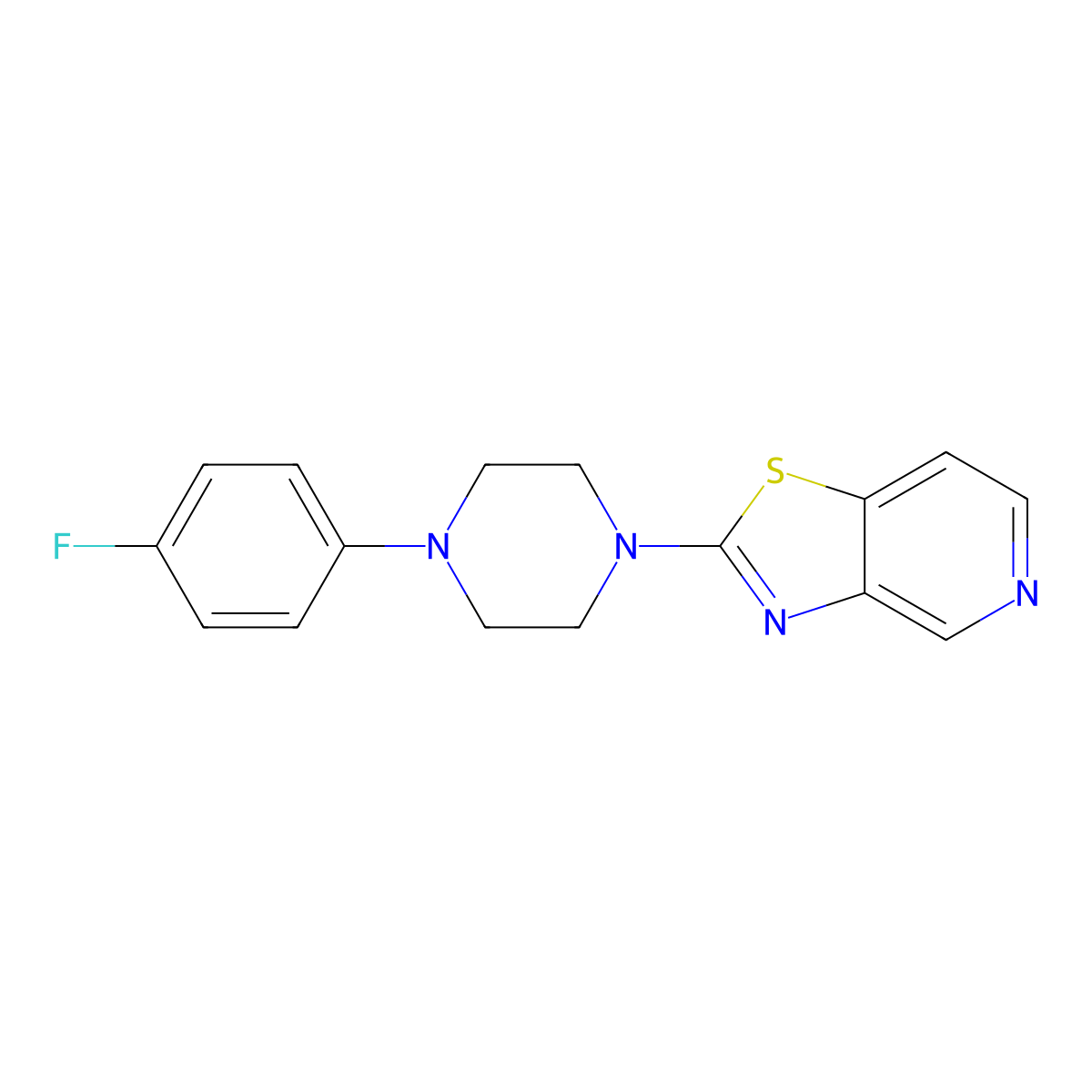 1-(4-Fluorophenyl)-4-{[1,3]thiazolo[4,5-c]pyridin-2-yl}piperazine molecular structure, CAS 2326477-05-6