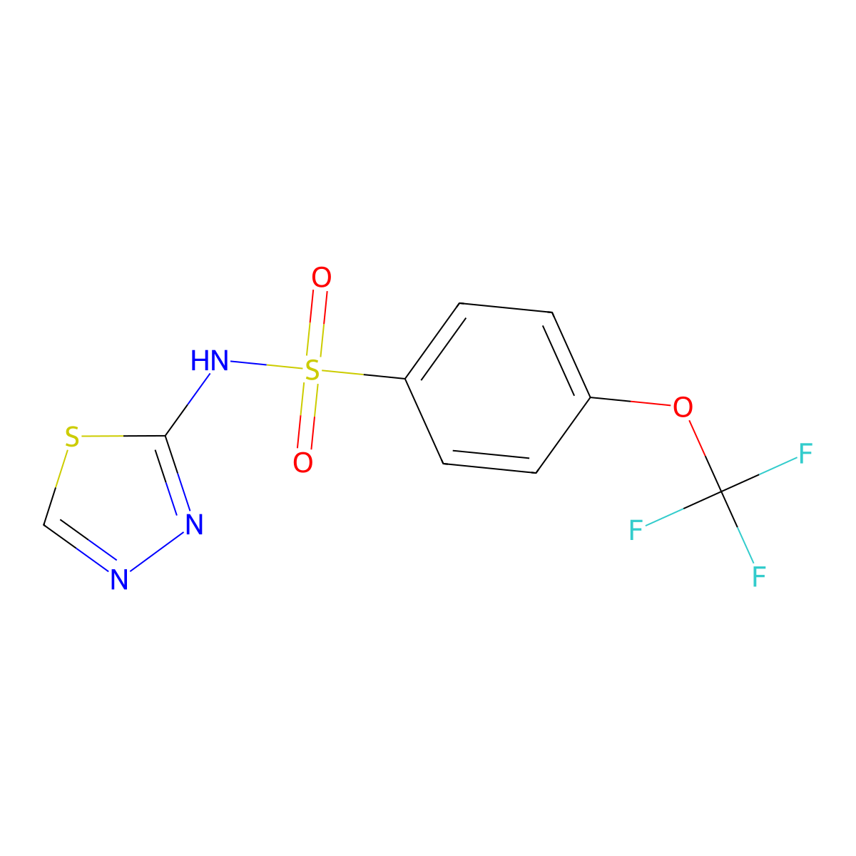 N-(1,3,4-thiadiazol-2-yl)-4-(trifluoromethoxy)benzene-1-sulfonamide molecular structure, CAS 2326494-65-7