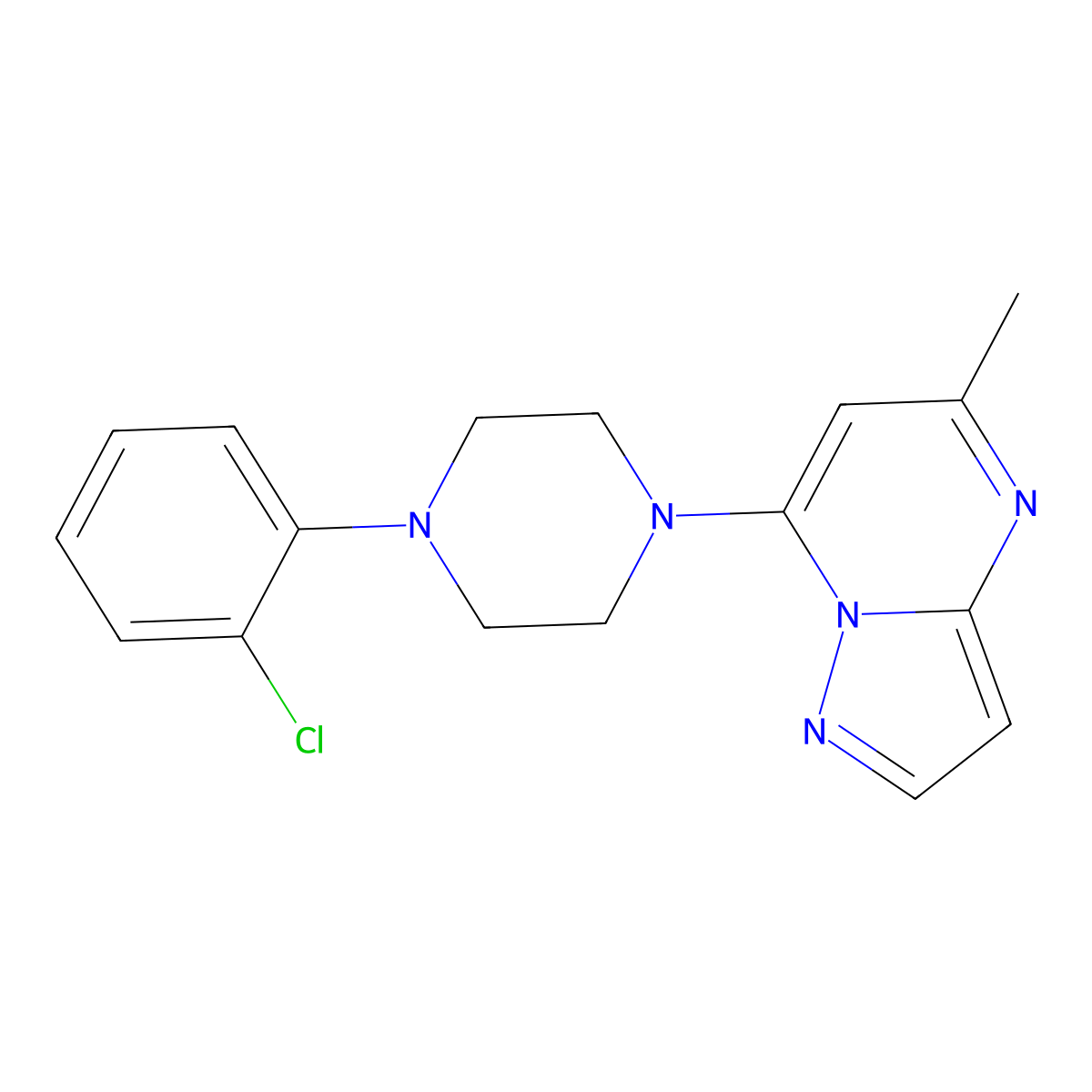 1-(2-Chlorophenyl)-4-{5-methylpyrazolo[1,5-a]pyrimidin-7-yl}piperazine molecular structure, CAS 2326517-76-2