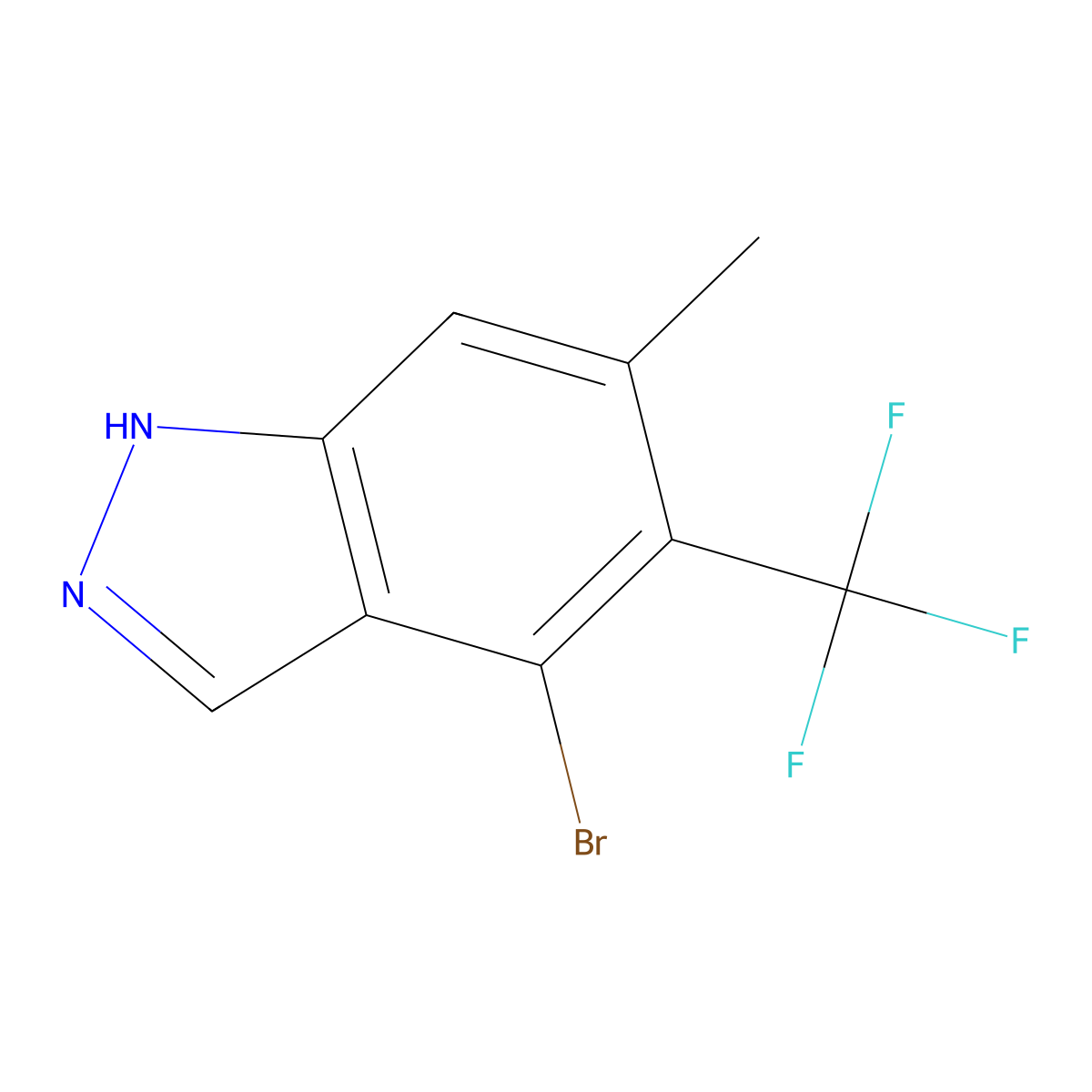 4-Bromo-6-methyl-5-(trifluoromethyl)-1H-indazole molecular structure, CAS 2326524-89-2