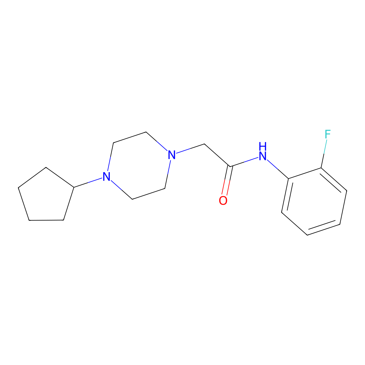 2-(4-cyclopentylpiperazin-1-yl)-N-(2-fluorophenyl)acetamide molecular structure, CAS 2326533-22-4