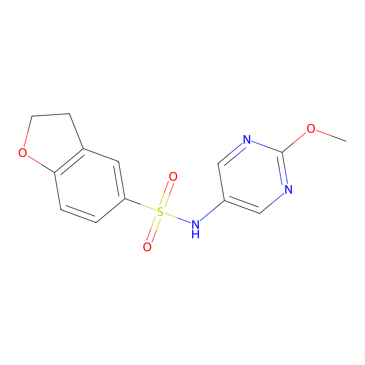N-(2-methoxypyrimidin-5-yl)-2,3-dihydro-1-benzofuran-5-sulfonamide molecular structure, CAS 2326556-18-5