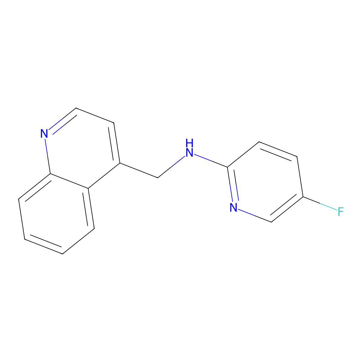 5-fluoro-N-[(quinolin-4-yl)methyl]pyridin-2-amine molecular structure, CAS 2326559-89-9