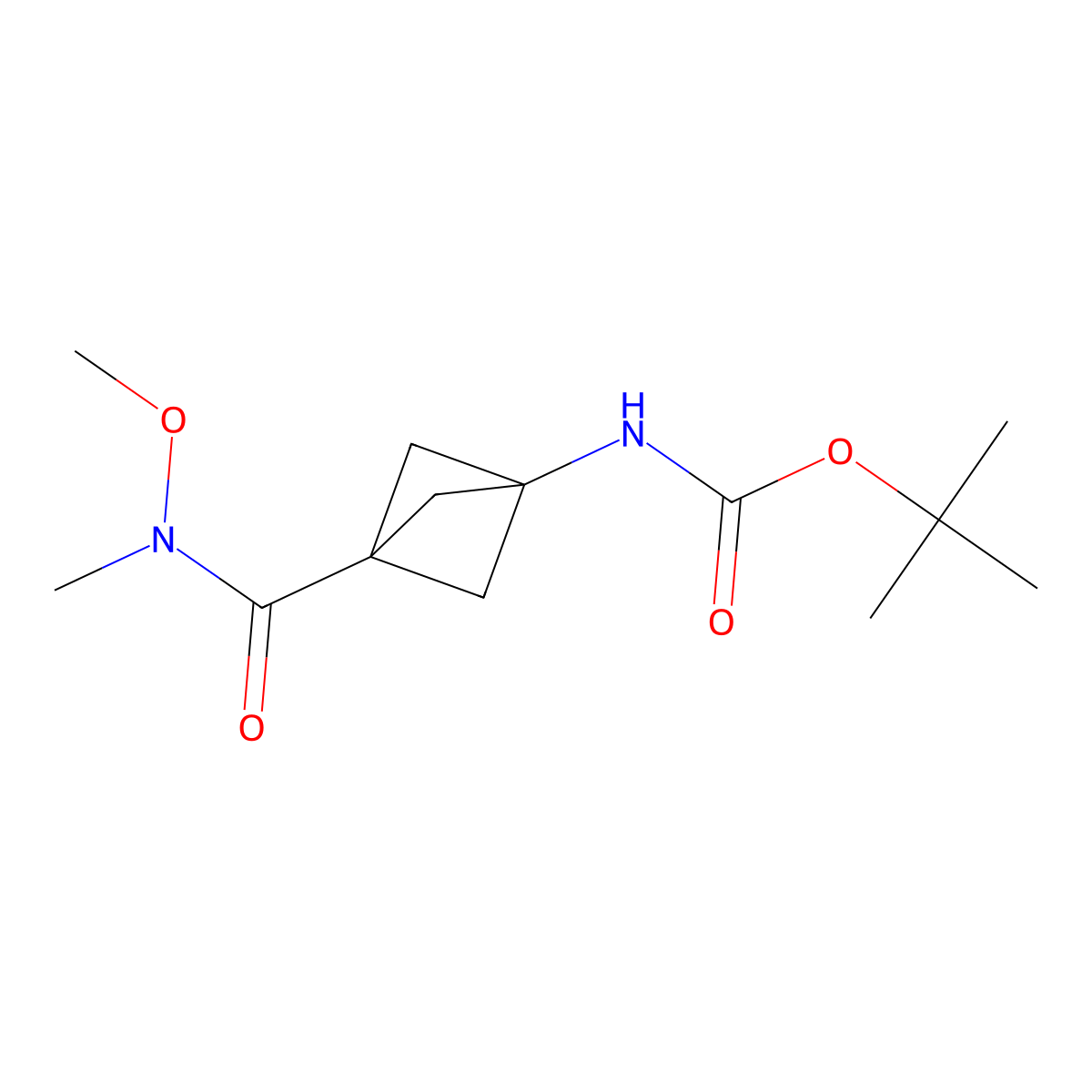 Tert-butyl (3-(methoxy(methyl)carbamoyl)bicyclo[1.1.1]pentan-1-YL)carbamate molecular structure, CAS 2326563-68-0