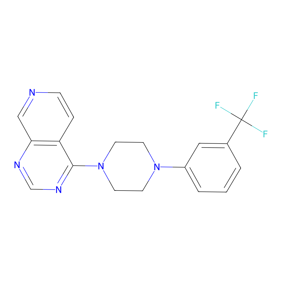 1-{Pyrido[3,4-d]pyrimidin-4-yl}-4-[3-(trifluoromethyl)phenyl]piperazine molecular structure, CAS 2326598-48-3