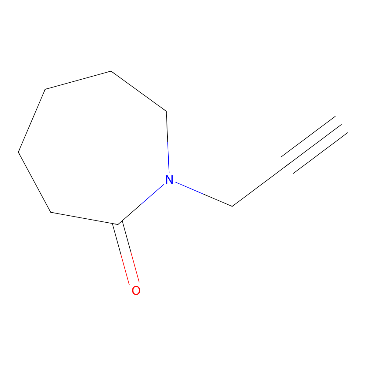 Hexahydro-1-(2-propyn-1-yl)-2H-azepin-2-one molecular structure, CAS 23266-25-3