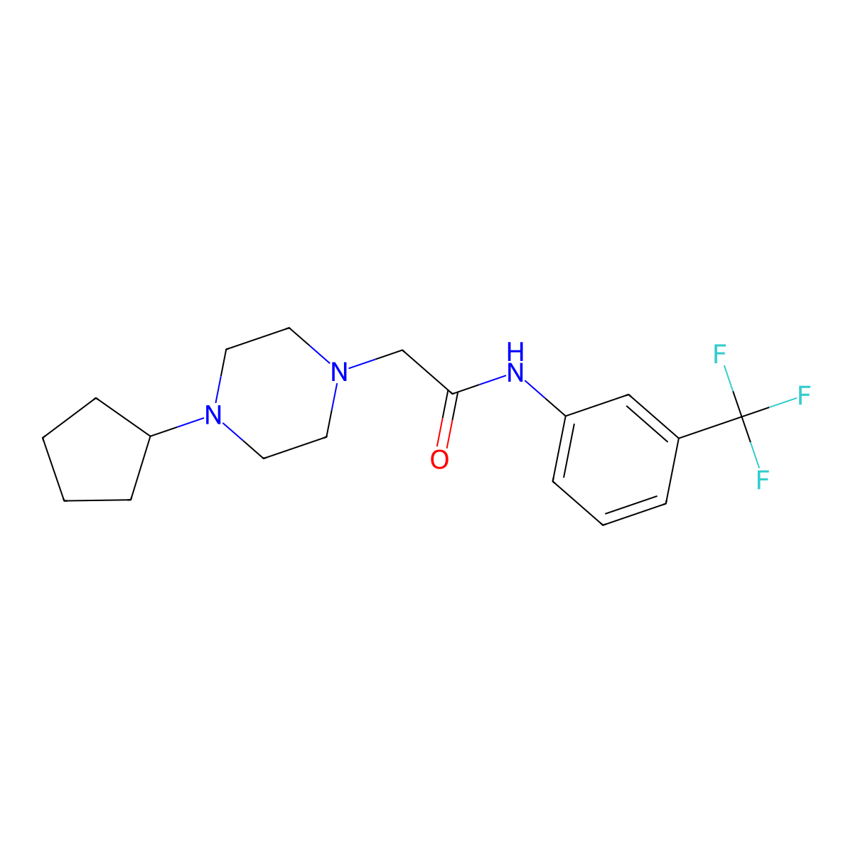 2-(4-cyclopentylpiperazin-1-yl)-N-[3-(trifluoromethyl)phenyl]acetamide molecular structure, CAS 2326605-76-7