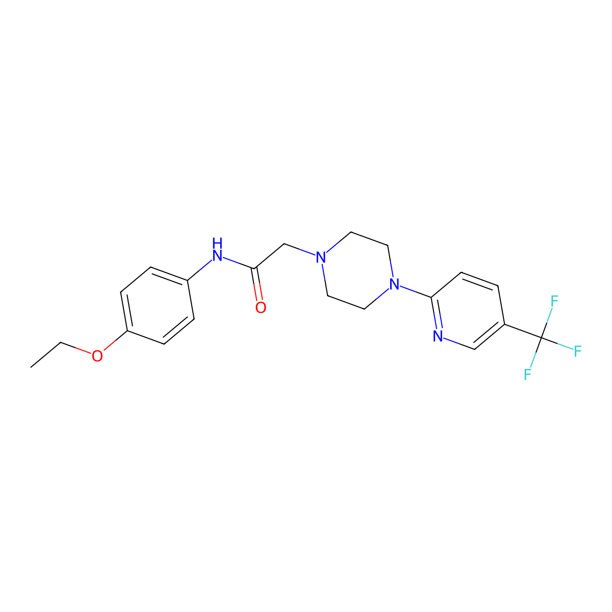 N-(4-ethoxyphenyl)-2-{4-[5-(trifluoromethyl)pyridin-2-yl]piperazin-1-yl}acetamide molecular structure, CAS 2326659-46-3