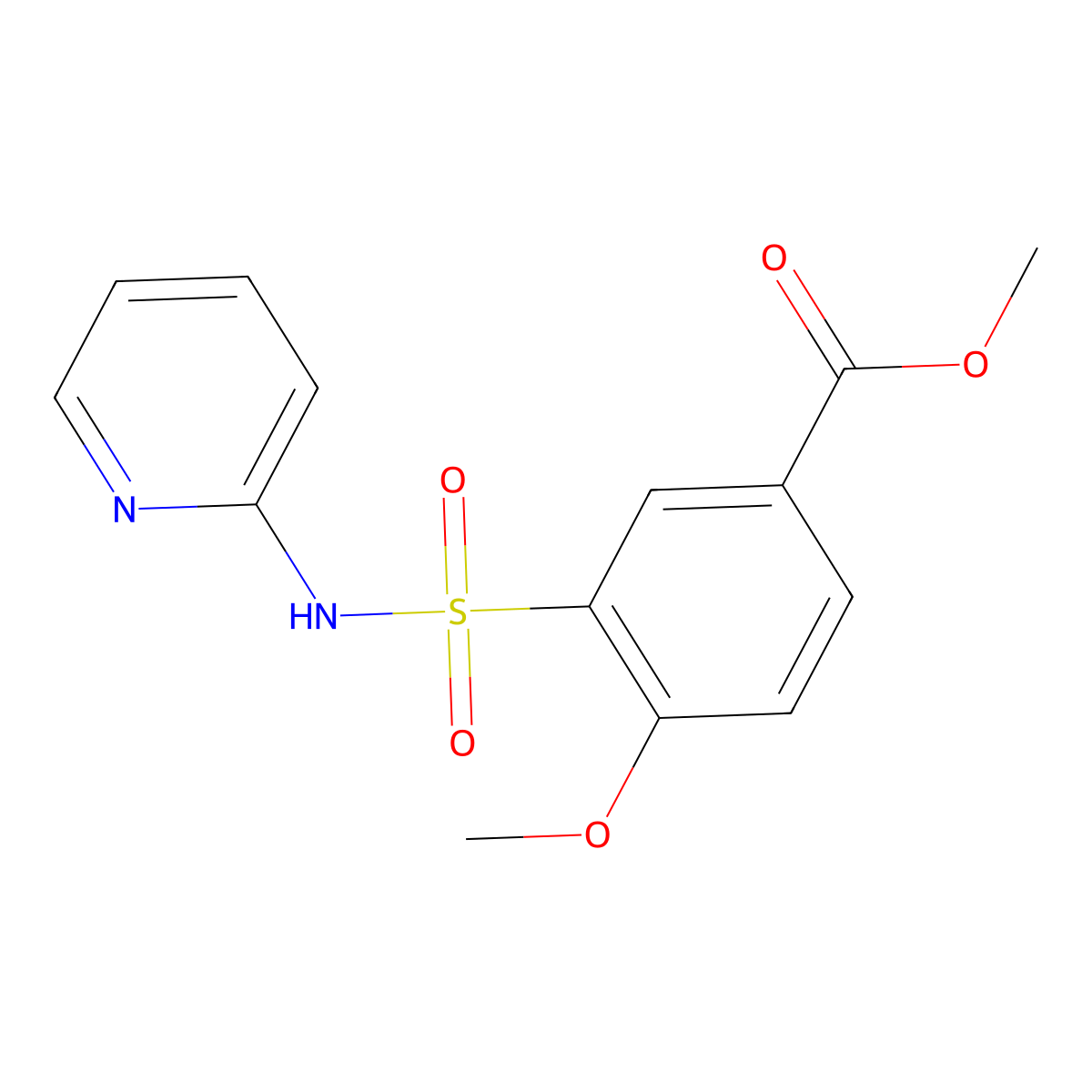 Methyl 4-methoxy-3-[(pyridin-2-yl)sulfamoyl]benzoate molecular structure, CAS 2326661-55-4