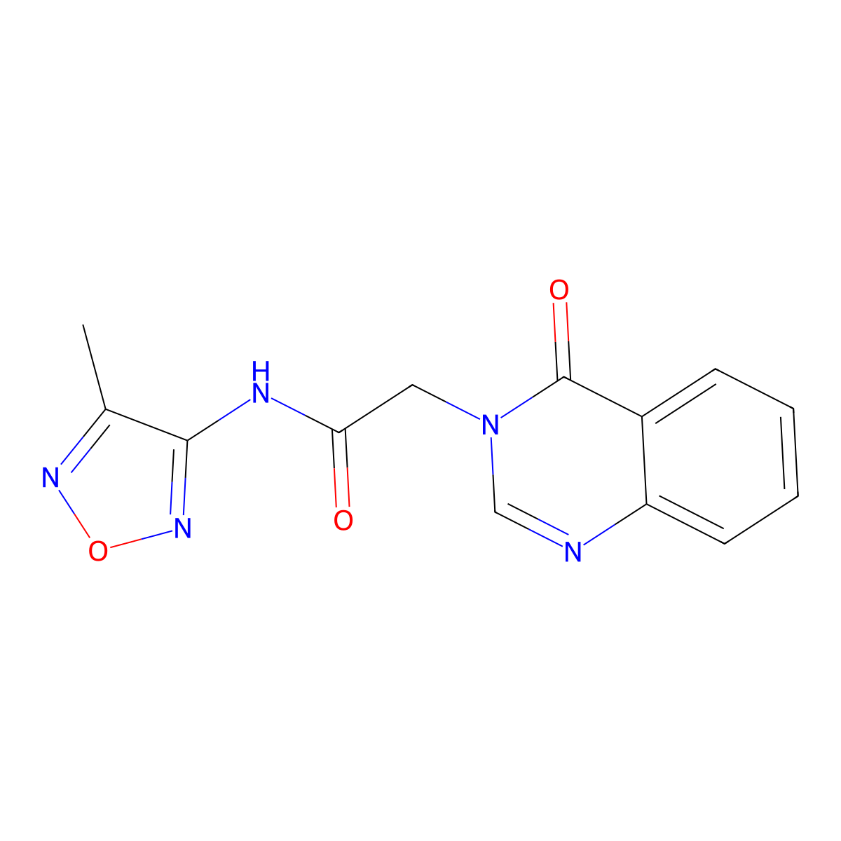 N-(4-methyl-1,2,5-oxadiazol-3-yl)-2-(4-oxo-3,4-dihydroquinazolin-3-yl)acetamide molecular structure, CAS 2326678-75-3
