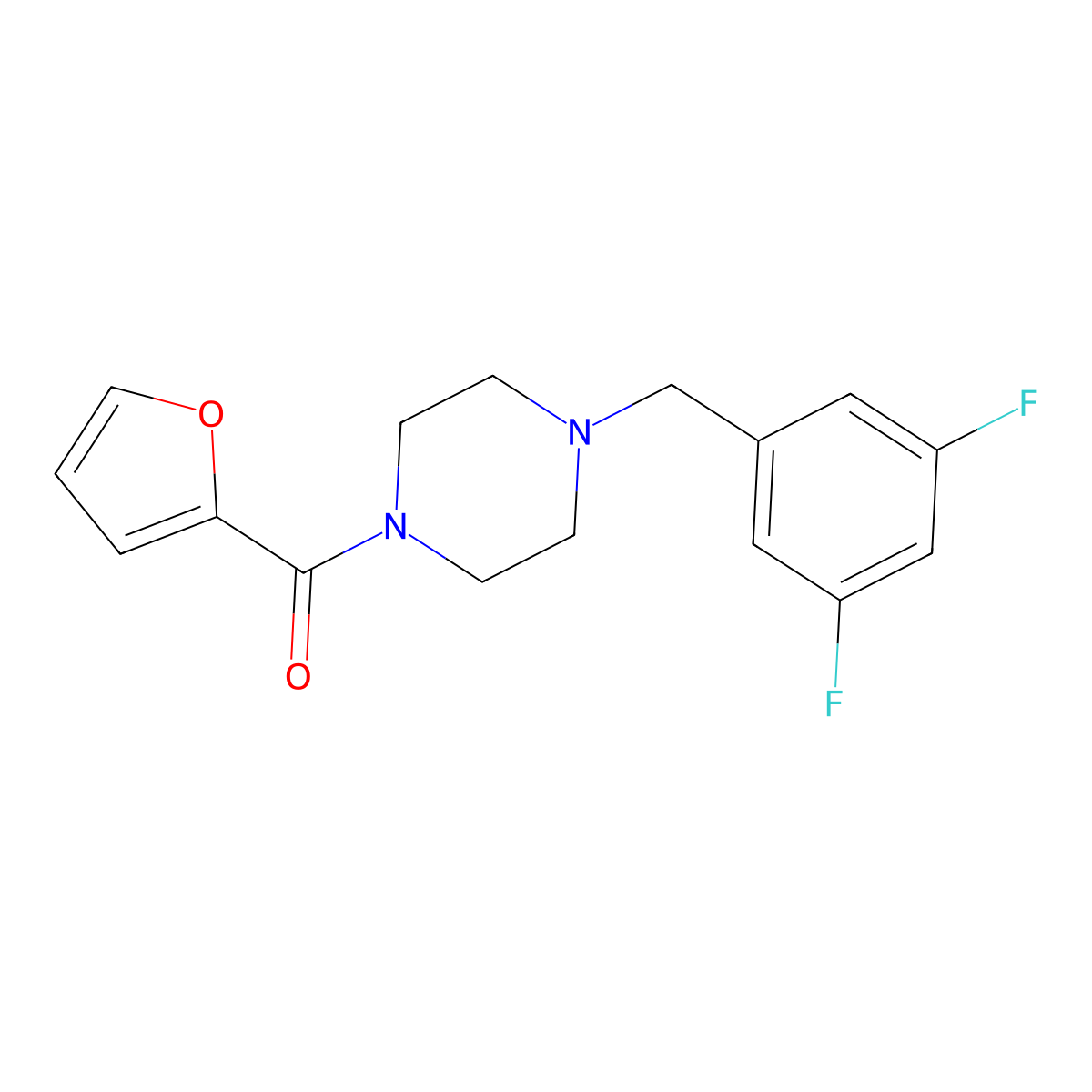 1-[(3,5-Difluorophenyl)methyl]-4-(furan-2-carbonyl)piperazine molecular structure, CAS 2326680-29-7