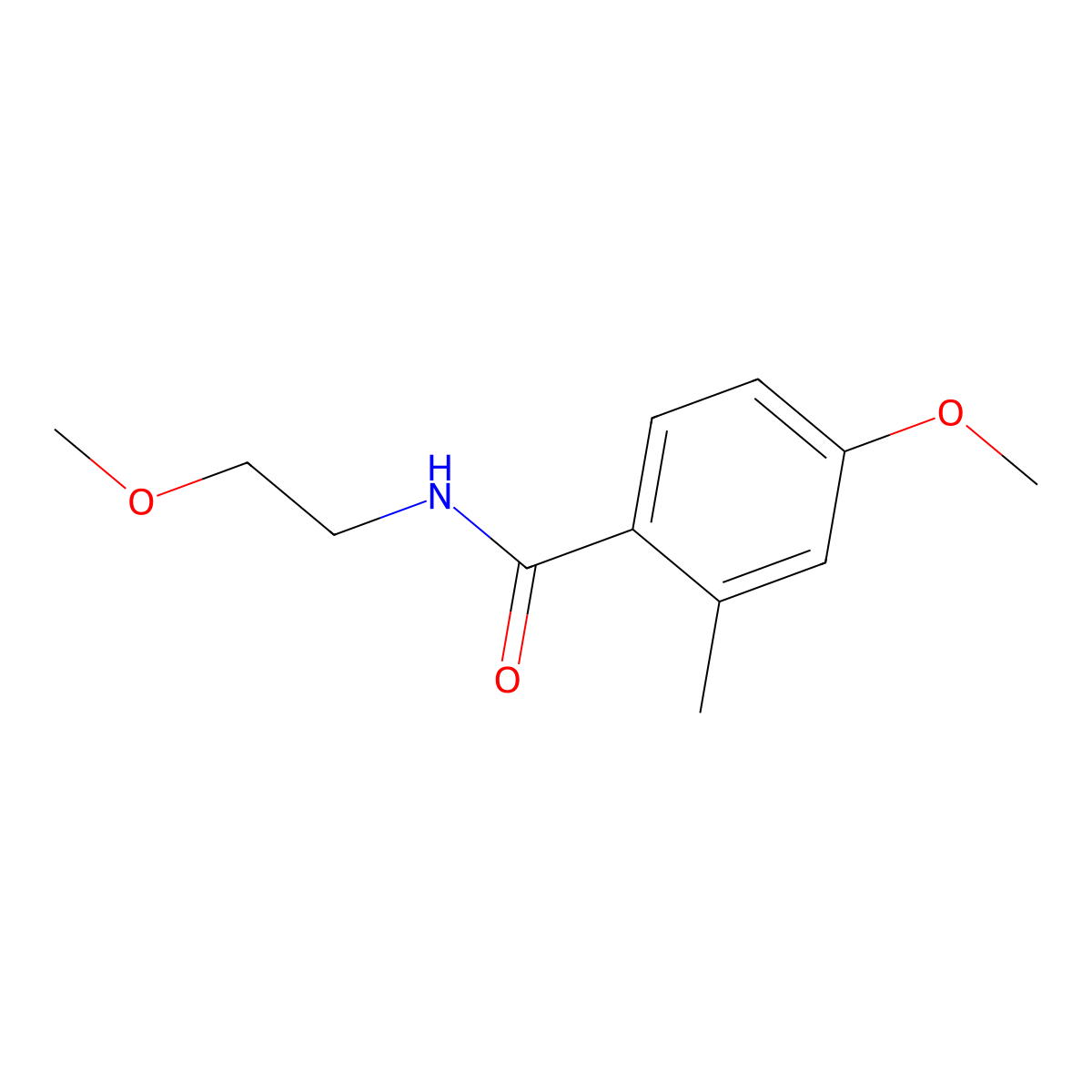 4-Methoxy-N-(2-methoxyethyl)-2-methylbenzamide molecular structure, CAS 2326775-06-6