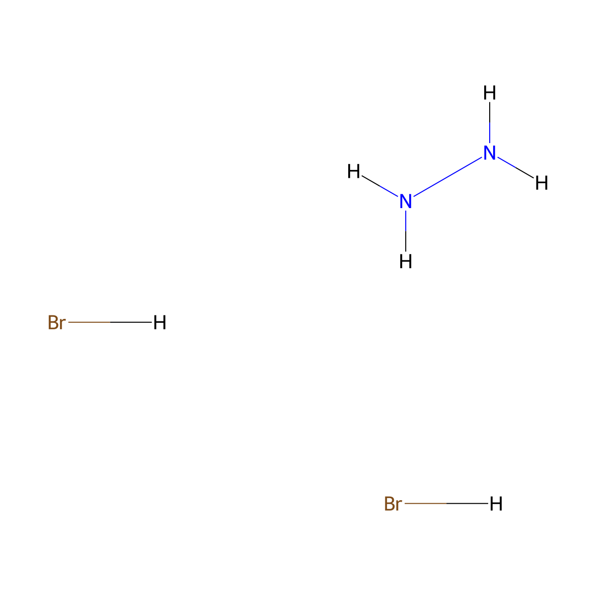 Hydrazine, hydrobromide (1:2) molecular structure, CAS 23268-00-0