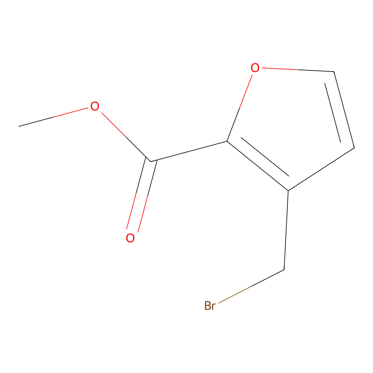 Methyl 3-(bromomethyl)furan-2-carboxylate molecular structure, CAS 23268-19-1