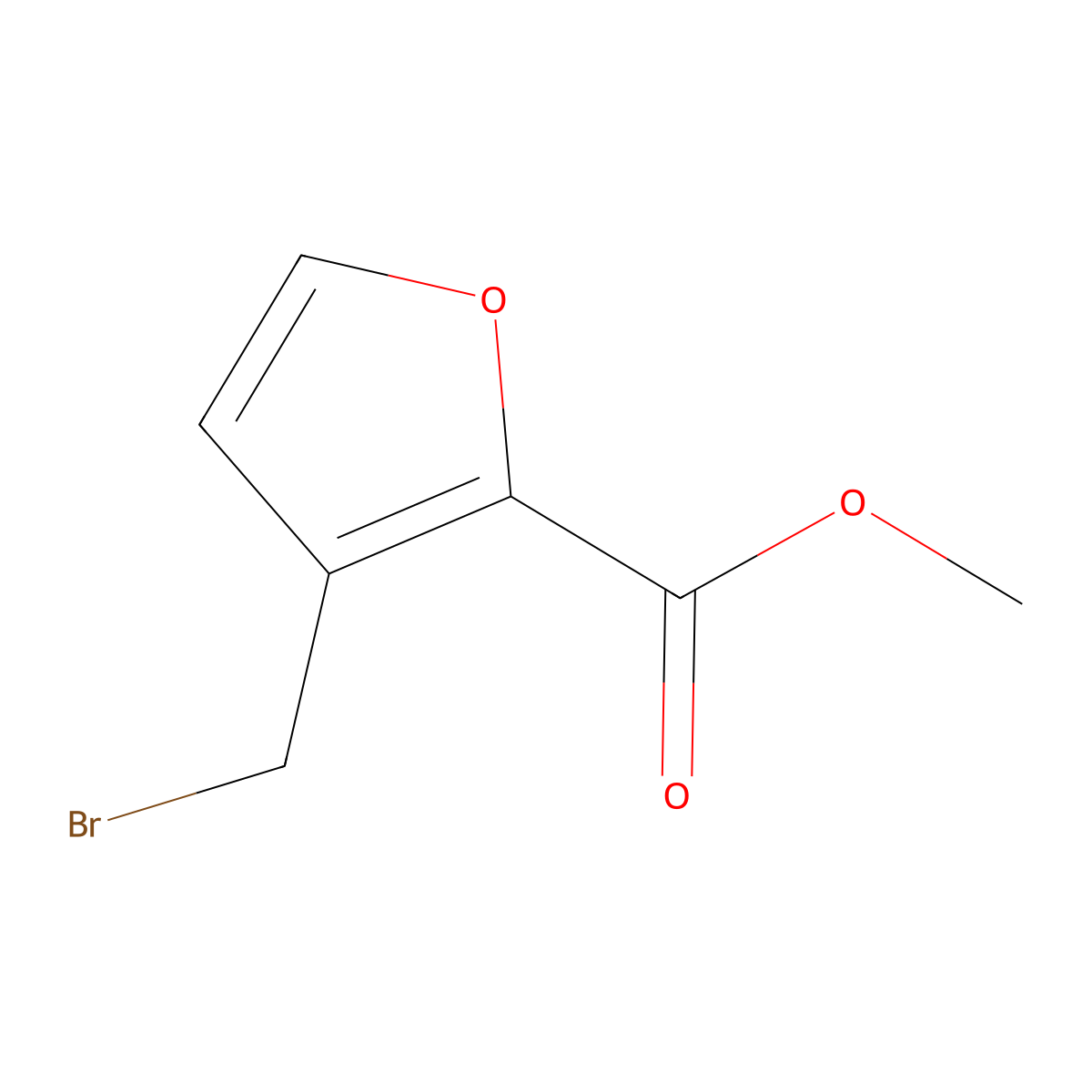 Methyl 3-(bromomethyl)furan-2-carboxylate molecular structure, CAS 23268-19-1