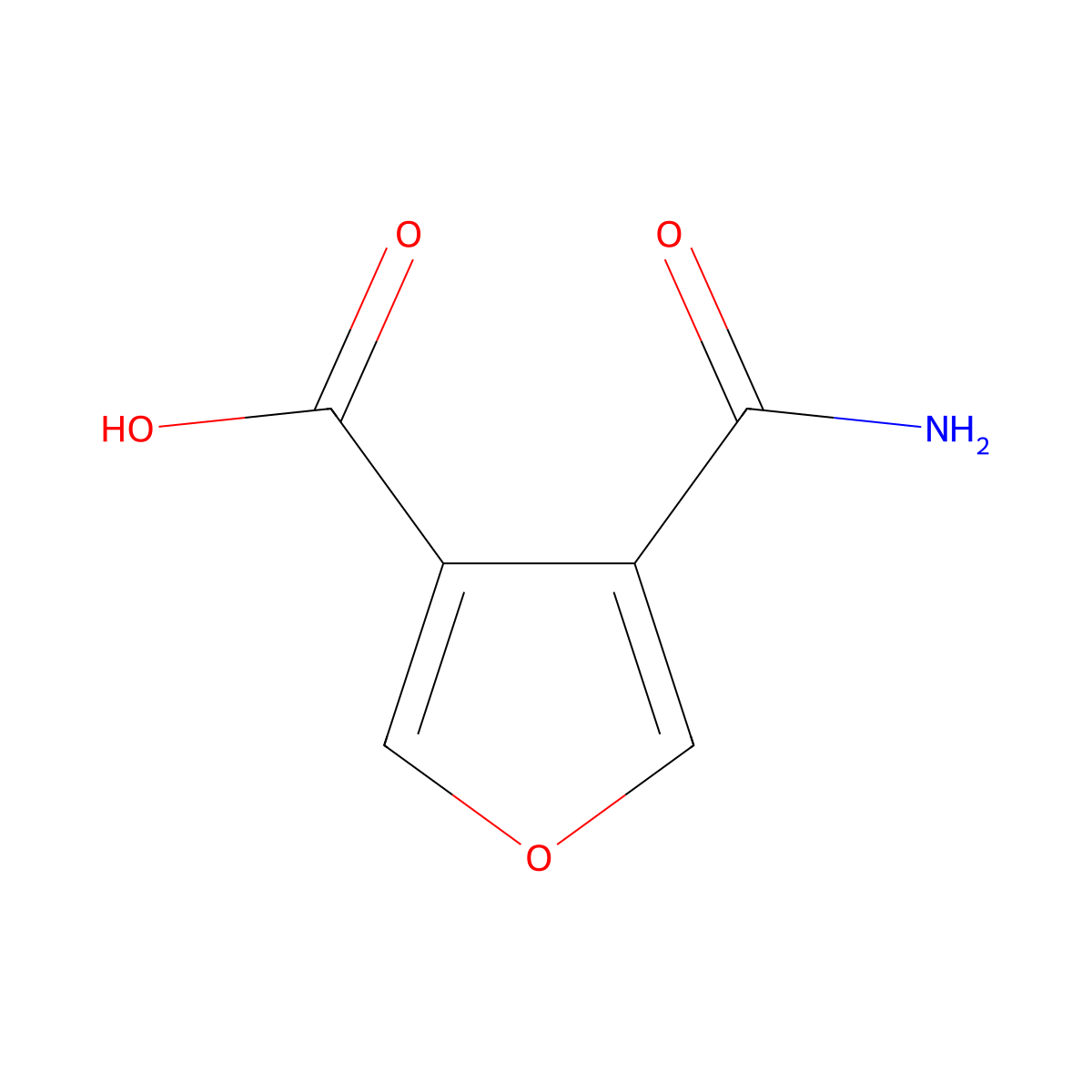 4-Carbamoylfuran-3-carboxylic acid molecular structure, CAS 23268-22-6