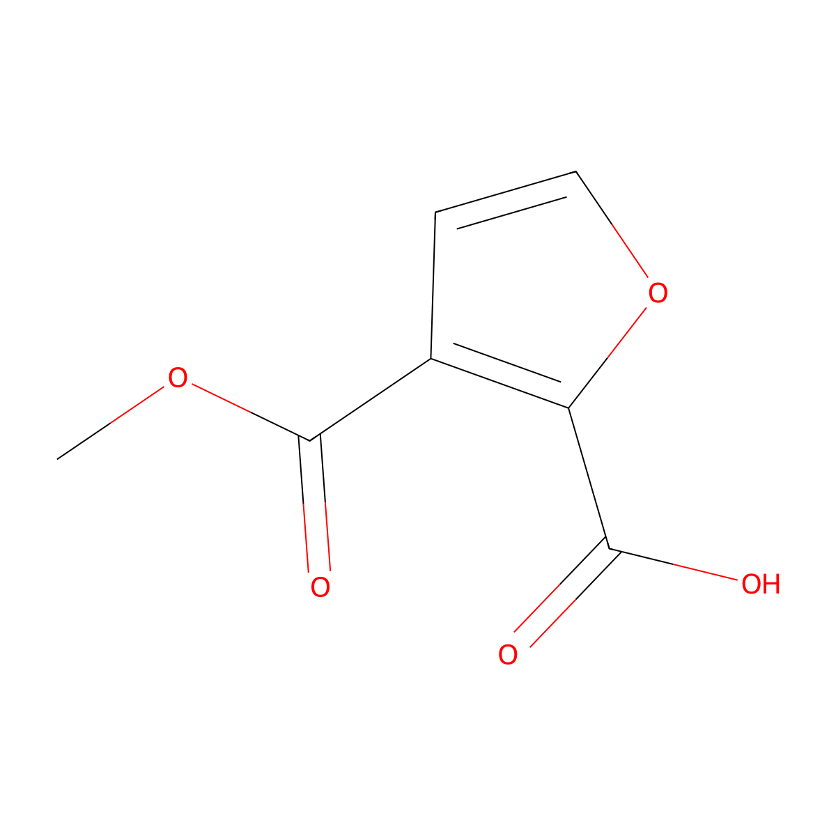3-(Methoxycarbonyl)furan-2-carboxylic acid molecular structure, CAS 23268-41-9